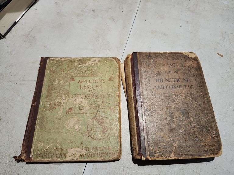 Antique Appletons Lessons 1889 & New Practical Arithmetic 1877 Books