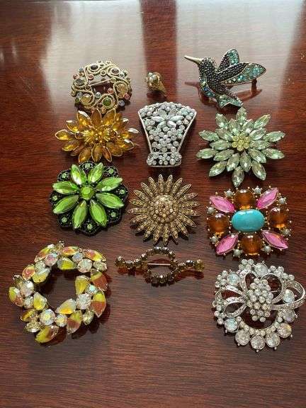 Rhinestone brooches
