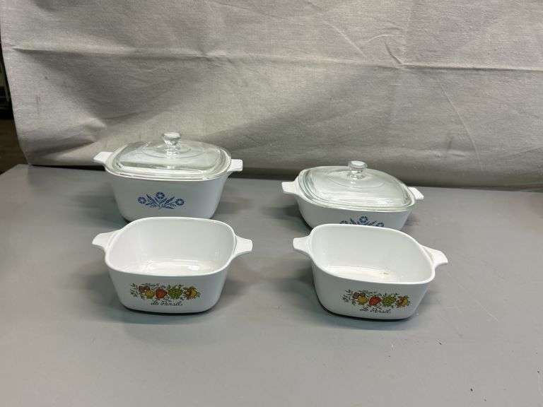 Vintage CorningWare Baking Dishes with Glass Lids