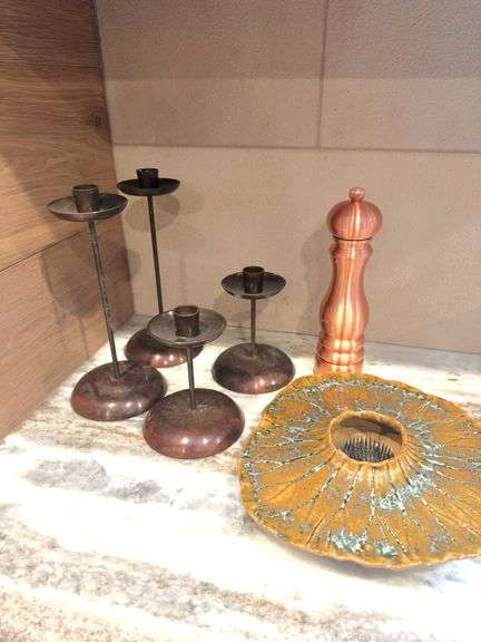 Unusual fruit holding candlesticks -Williams Sonoma?