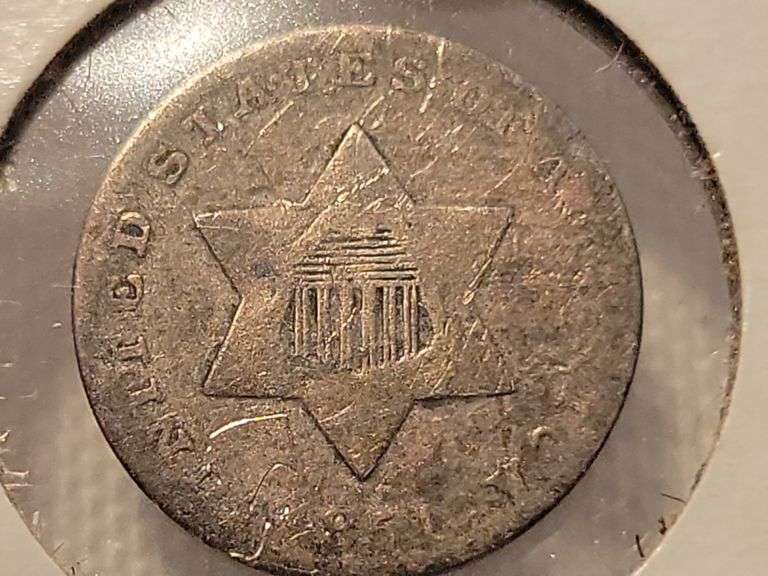1851 Silver Three Cent Piece-G