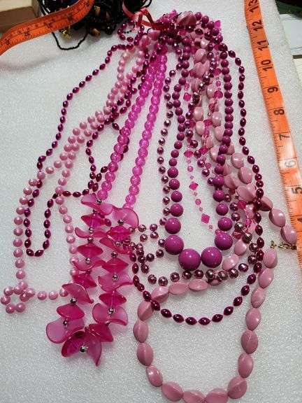 Assorted Pink Beaded Necklaces