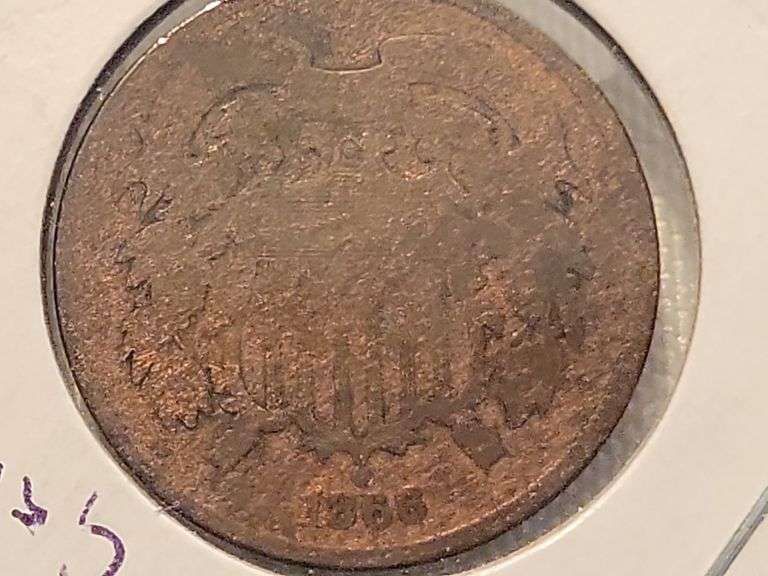 1866 Two-Cent Piece - AG