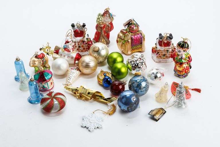 Collection of Glass Christmas Ornaments