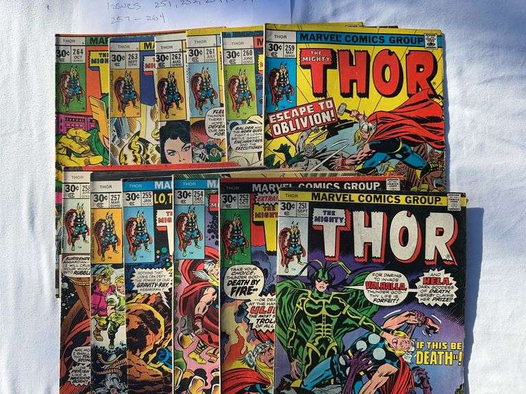 Lot of 12 different $.30 Thor comic books ￼