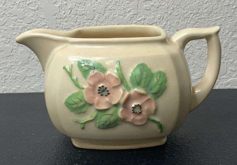 Vintage Hull Pottery Creamer – Hand Painted Floral, USA R-3512