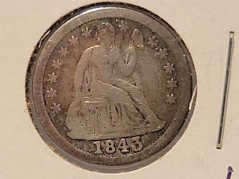 1843 Liberty Seated Dime - VG