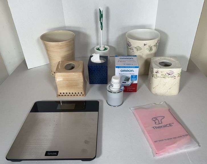 Bath Decor and Healthcare Items, Including Blood Pressure Monitor, Scale & More