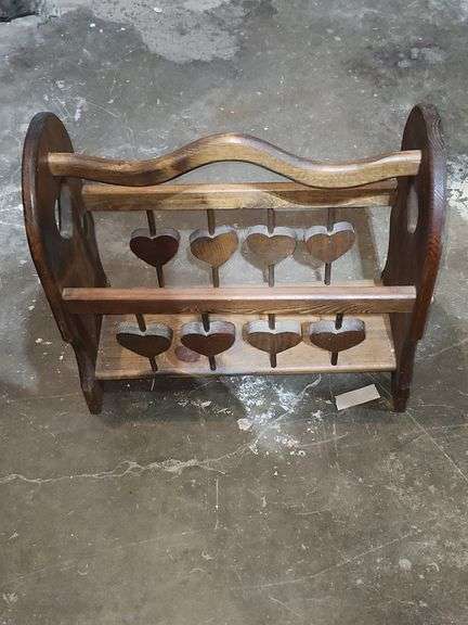Wood Magazine Rack, Has Damage - Auction Ohio