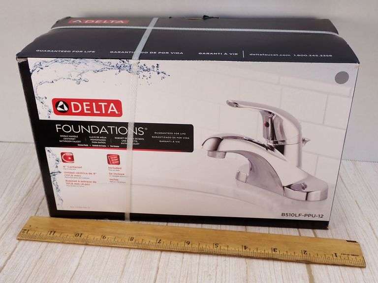 NEW Delta Foundations B510LF-PPU-12 Centerset Chrome Faucet