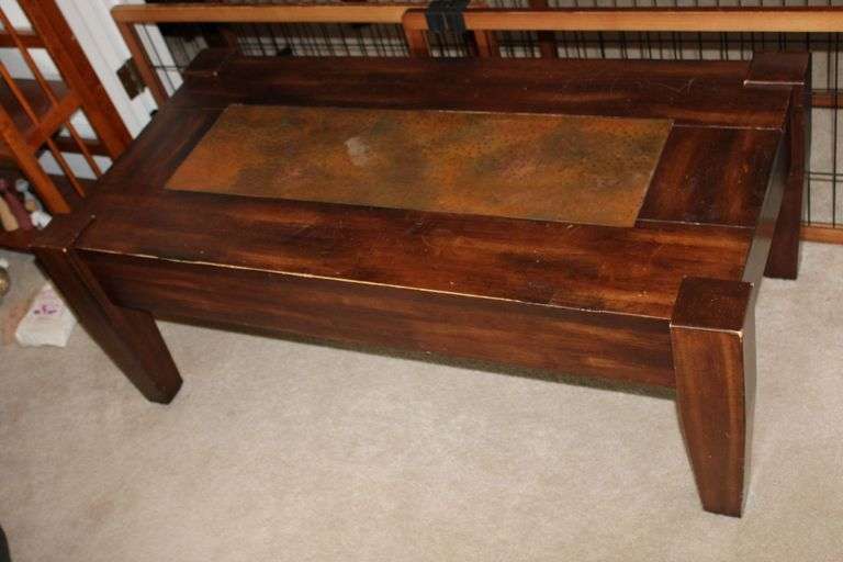 Copper & Wood Coffee Table