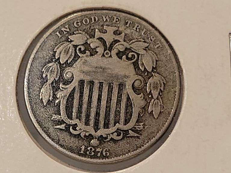 1876 Shield Nickel - F