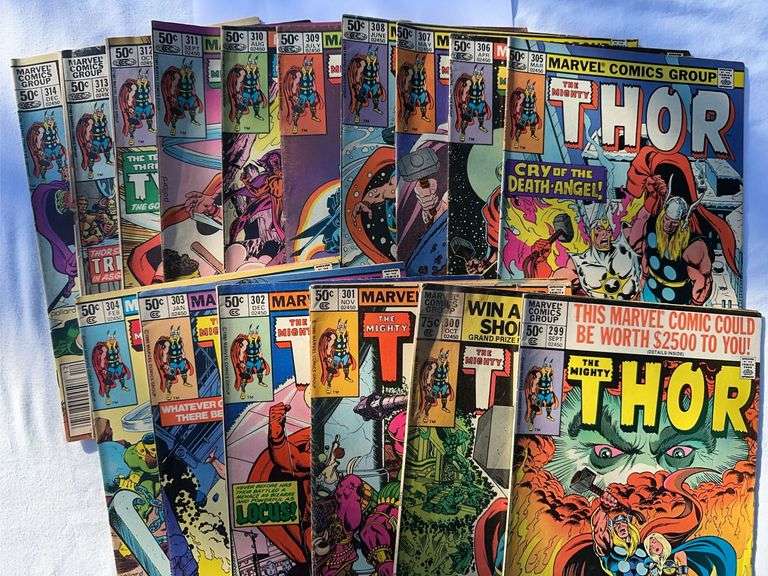 Lot of 16 Thor comic books. ￼