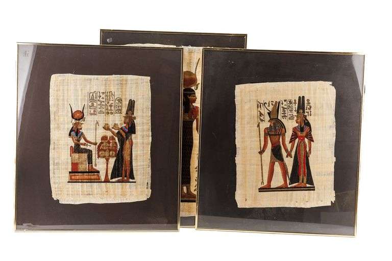 Handmade Egyptian Papyrus Replica Paintings - Auction Ohio