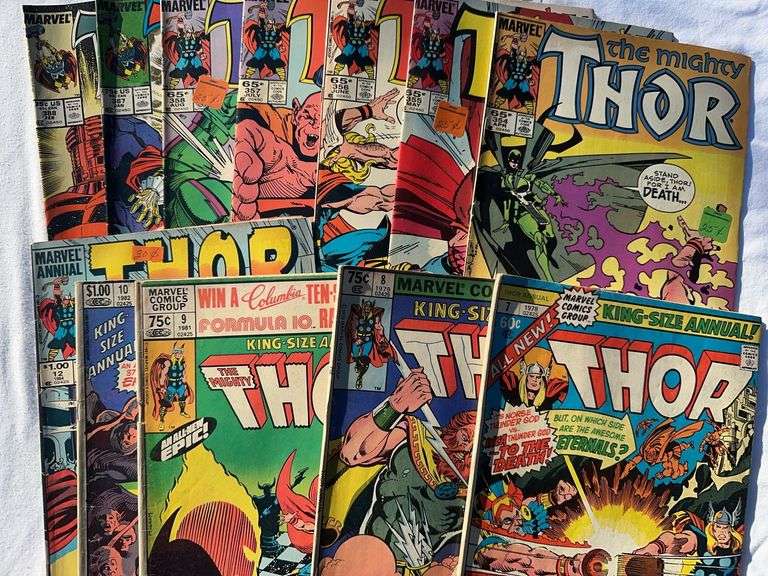 Lot of 12 Thor comics, including five annuals