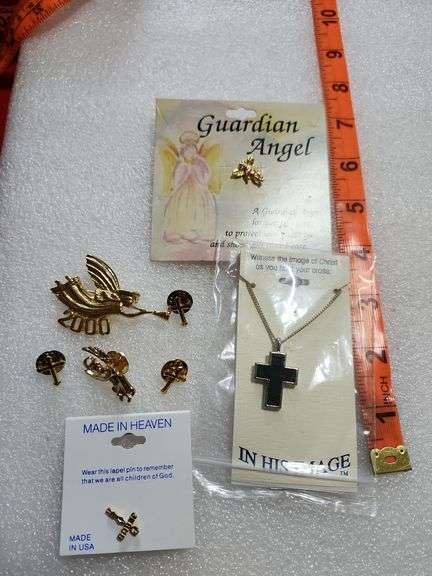 Crosses, Guardian Angel Pins & Cross Necklace