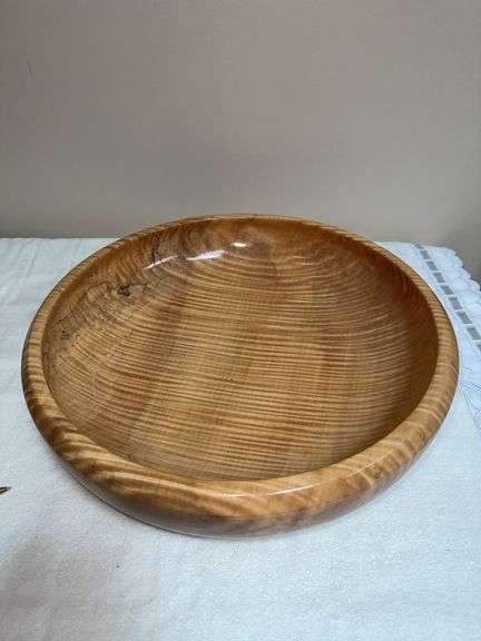 Large handcrafted curly maple bowl
