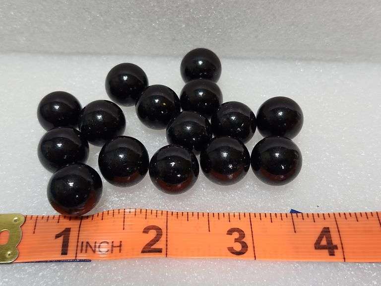 15 Vintage Black Marbles