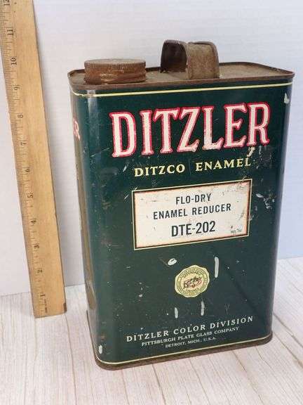 Empty Shelf Art - Ditzler Ditzo Enamel Flo-Dry Reducer Tin Can
