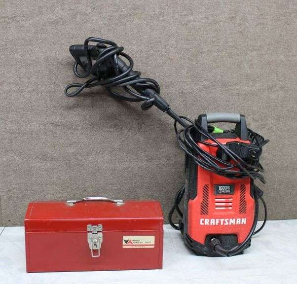 Craftsman CMXTPAV1600 Electric Pressure Washer and Vermont American Tool Box with Contents