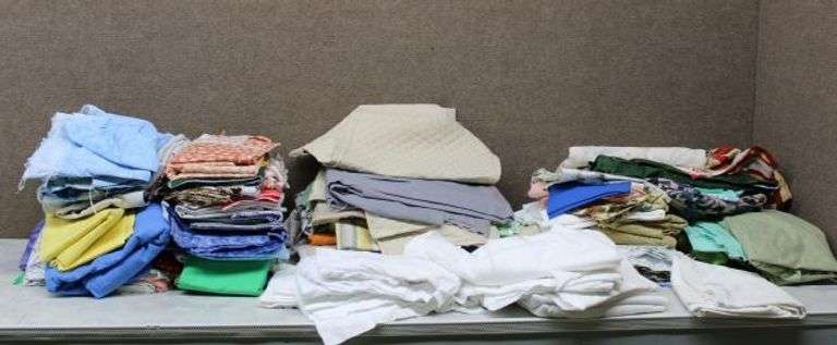 Fabric Lot Including Cotton, Quilted, and Printed Materials