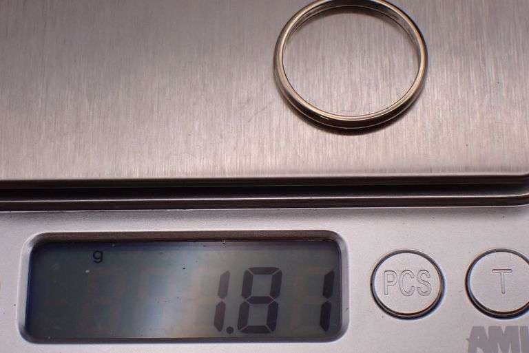 Estate 14K Solid White Gold Wedding Band Ring Size 8