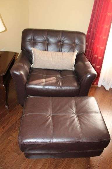 Leather Chair & Ottoman