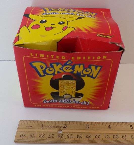 New 1999 Nintendo Pokemon Limited Edition #25 Pikachu Gold Plated Trading Card