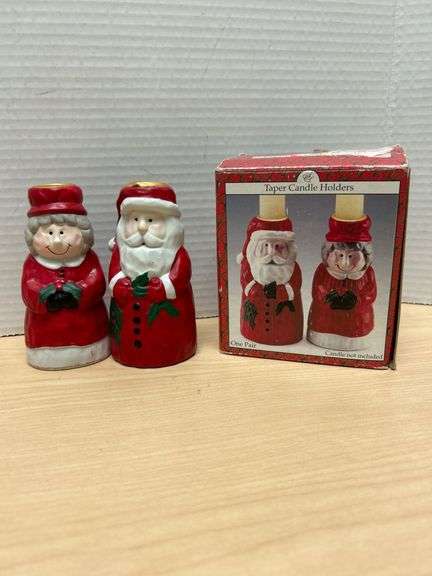 Christmas-Themed Taper Candle Holders with Box, Made in China