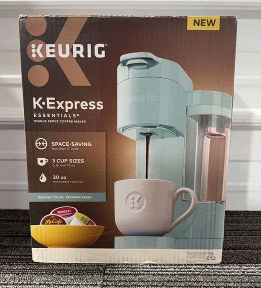 Keurig K-Express Essentials Seafoam Green Single-Serve K-Cup Pod Coffee ...