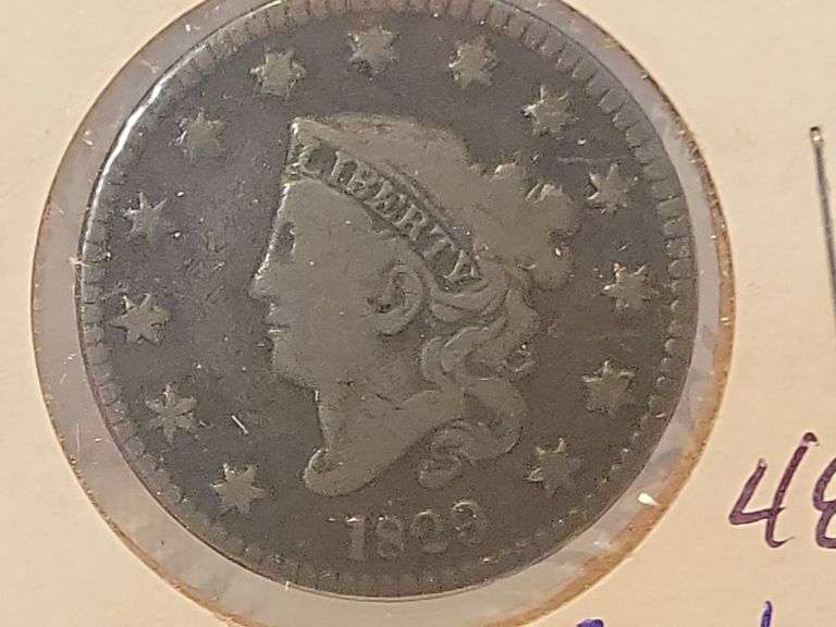 1829 Coronet Large Cent -G