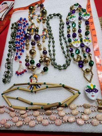 7 Large Beaded Necklaces