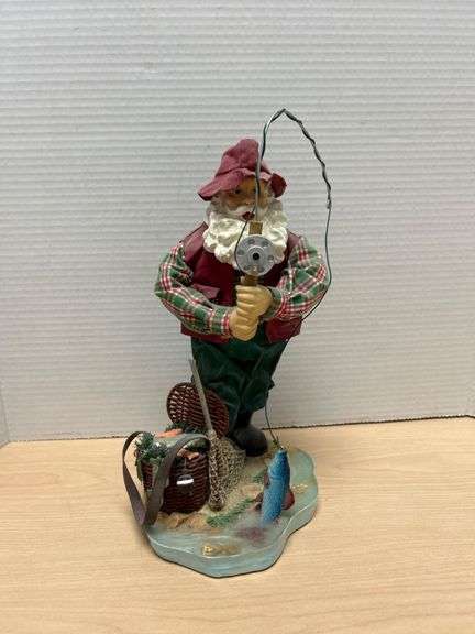12-Inch Fishing Santa Figurine Made in China