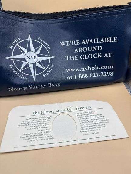North Valley Bank $2 Bill History Holder – Promotional Collector Display (Empty)