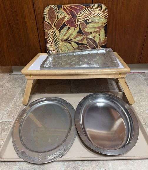 Assorted Trays, Including Bed Tray and Boot Tray