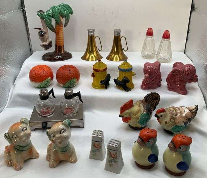 Vintage Salt and Pepper Shakers, Including Birds, Sloth, Elephants, Coffee Pots and More