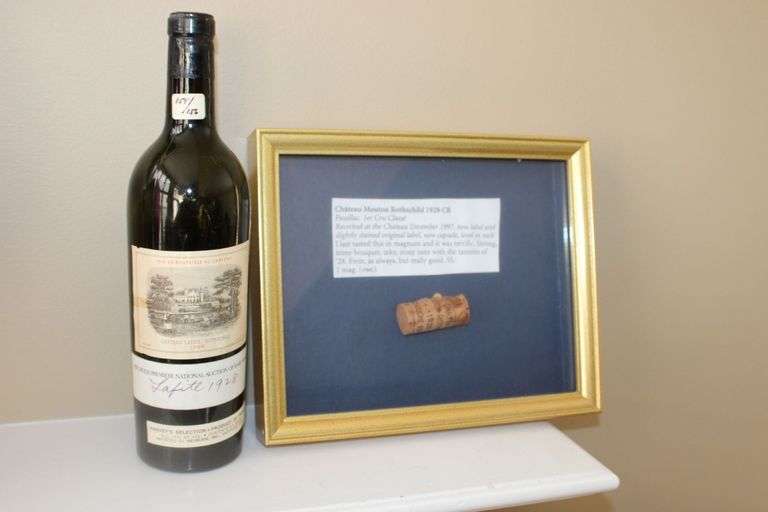 1928 Chateau Lafite Rothschild Wine Bottle And Cork