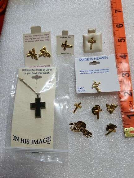 Crosses, Guardian Angel Pins & Cross Necklace