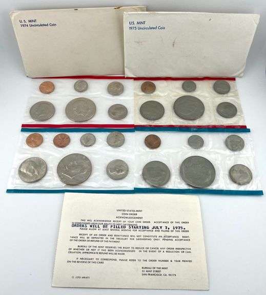 1974 & 1975 Uncirculated Sets