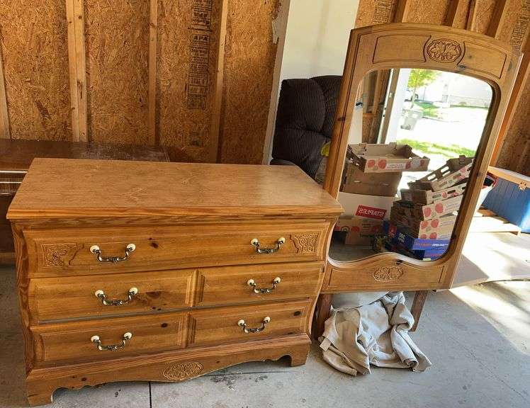 Wooden Dresser with Mirror