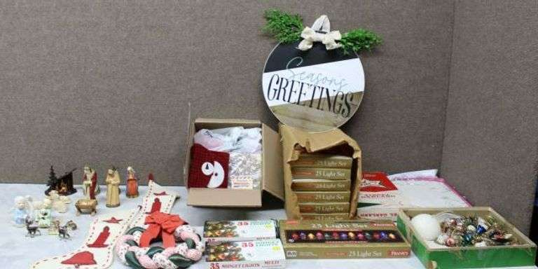 Holiday Decorations and Nativity Figurines Featuring Various Makers