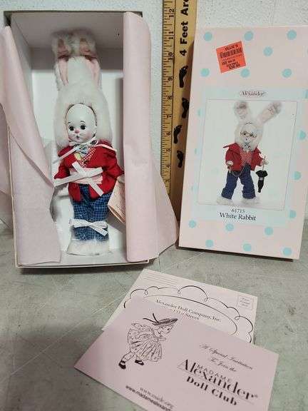Vintage Madame Alexander Doll White Rabbit 61715 Vinyl 7.5