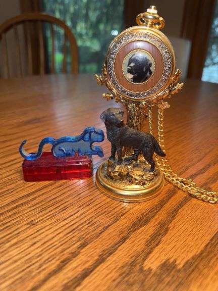 Franklin Mint Labrador retriever pocket watch