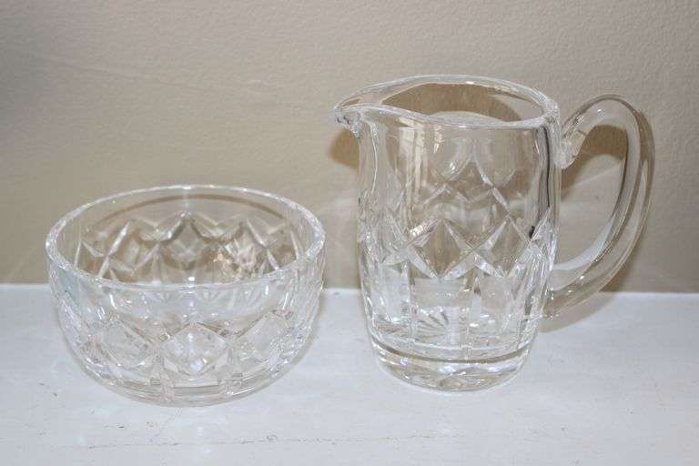 Waterford Lismore Crystal Creamer & Sugar Bowl