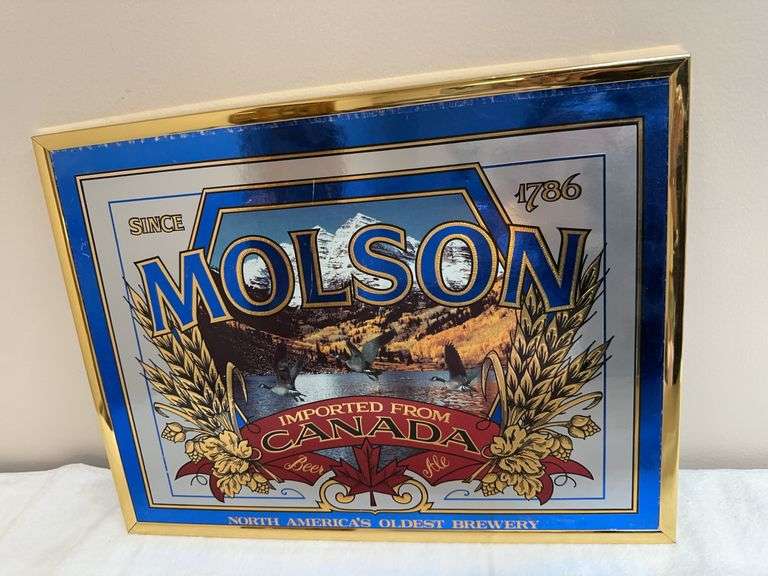 Molson cardboard beer sign