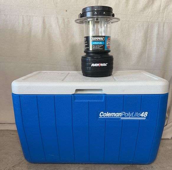 Coleman Cooler and Rayovac Lantern