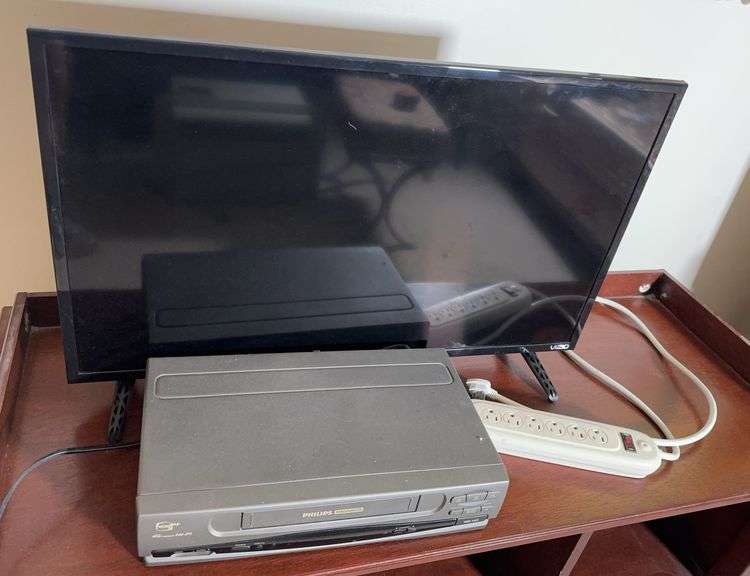 32inch Vizio TV, Phillips VHS and Power Cord