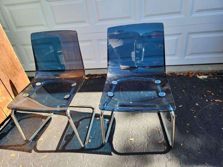 Matching IKEA Lucite Chairs with Chrome Frames