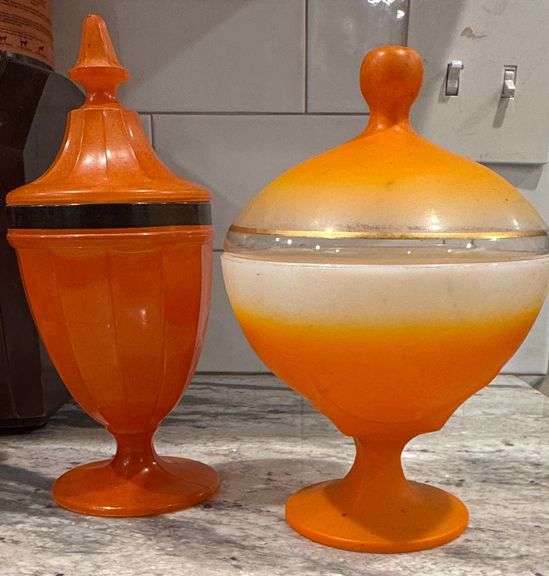 Vintage Mid Century Fun Fall/Halloween Covered Dishes