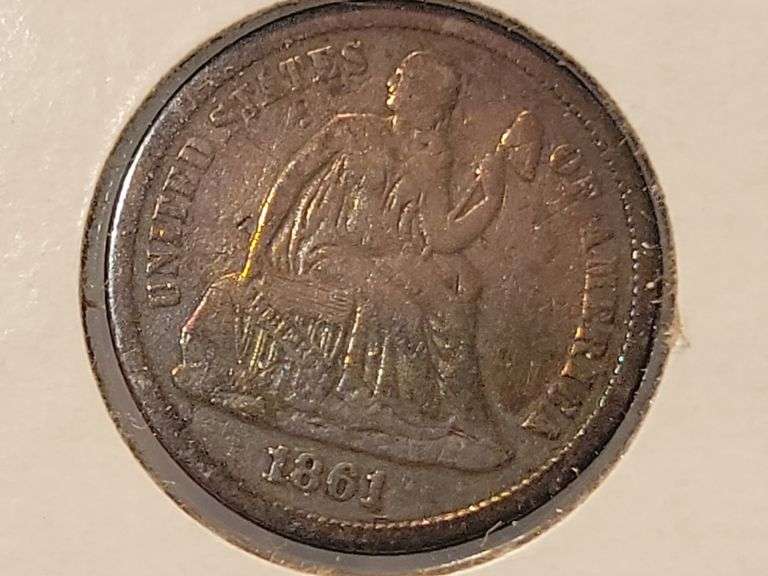 1861 Liberty Seated Dime - F